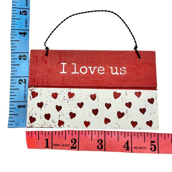 Primitives By Kathy Set of 4 Valentines Ornaments Love Wooden Hanging Sign 5x3 - Picture 10 of 10